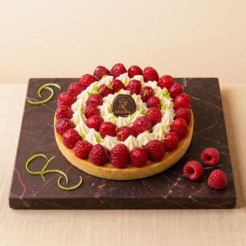 Tart al lime e lamponi